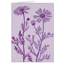 purple camomile greeting cards