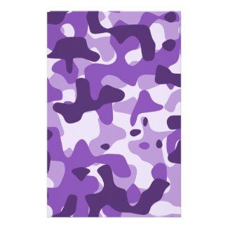 Purple Camouflage Stationery Paper