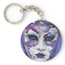 Purple Carnival Mask by PSOVART Keychains