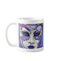 Purple Carnival Mask by PSOVART Coffee Mug