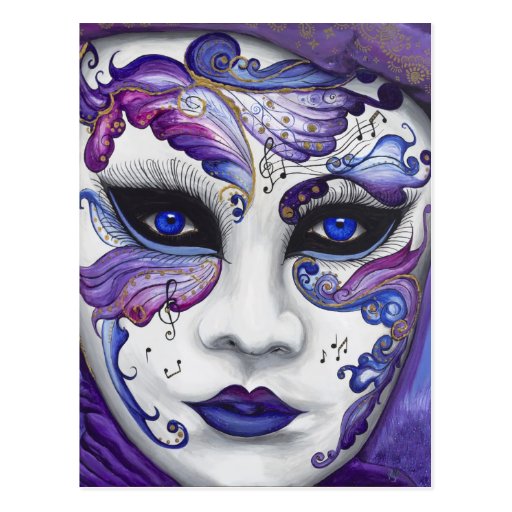 Purple Carnival Mask by PSOVART Postcard