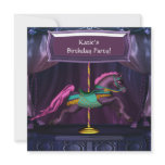 Purple Carousel Horse Birthday Party Invitation