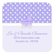 Purple Carriage and Polka Dots Address Stickers sticker