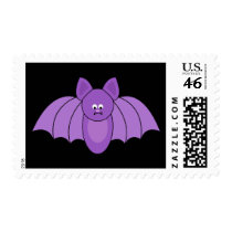 Purple Cartoon Bat Halloween Custom Postage