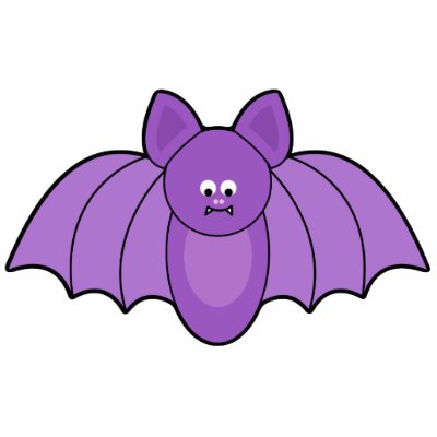 Purple Cartoon Bat Halloween Ornament Photo Sculpture by mariannegilliand