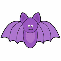 Purple Cartoon Bat Halloween Ornament Photo Sculpture
