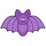 Purple Cartoon Bat Halloween Ornament Photo Sculpture
