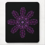 Purple cartoon flower black mouse pad