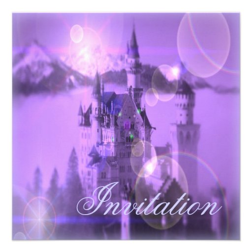 Purple Castle Princess Birthday Party Invitation