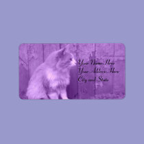 Purple Cat Address Labels labels