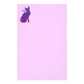 Purple Cat Customized Stationery