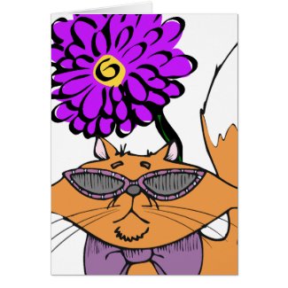 Purple Cat Dude Stationery Note Card