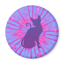 Purple Cat Magnet by silhouette_emporium Purple Cat Magnet