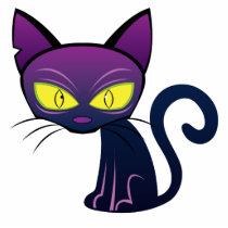 Purple Cat Magnet Photo Cutout