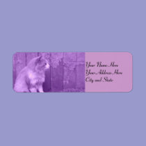 Purple Cat  Return Address Labels labels