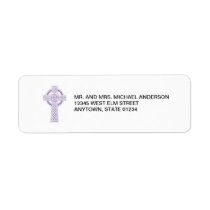 Purple Celtic Cross Return Address Labels