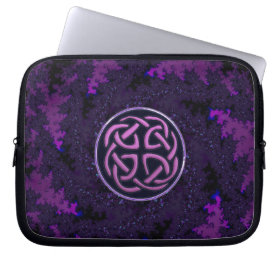 Purple Celtic Knot Fractal Design Laptop Sleeves