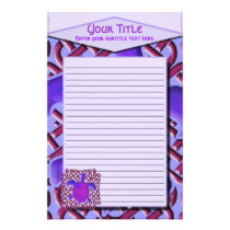 Purple Celtic Knot Turtle Lined Stationery