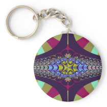 Purple Centipede Fractal Key Chain