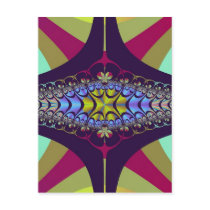 Purple Centipede Fractal Post Card