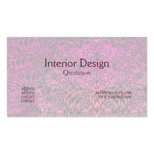 Purple Chair Template Business Card Templates (back side)