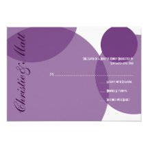 Purple Champagne Bubbles Modern Wedding RSVP Custom Invites