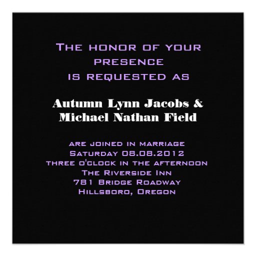 Purple  Chandelier Effiel Tower Wedding Invitation