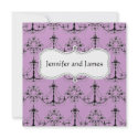Purple Chandelier Save The Date Announcement invitation