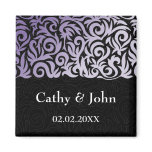 purple chandelier Save the date magnet