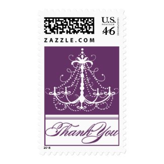 Purple Chandelier Thank You Postage stamp
