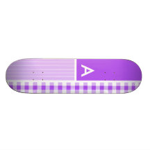 Purple Checkered Gingham Skate Board Decks
