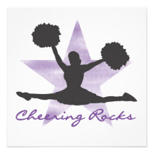 Purple Cheering Rocks T-shirts and Gifts Custom Invites