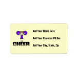 Purple Cheerleading T-shirts and Gifts Personalized Address Label