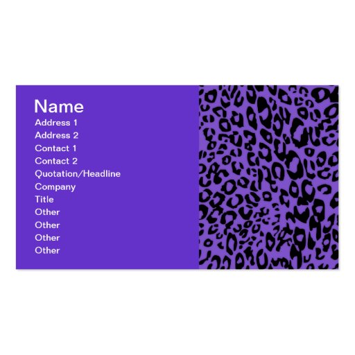 purple cheetah business cards