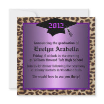 Purple Cheetah Graduation Announcement