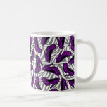 Purple Cheetah High Heel Shoe Print on Zebra Coffee Mugs