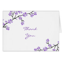 Purple Cherry Blossom Thank You cards cards