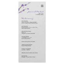 Purple Cherry Blossom Wedding Program Custom Rack Cards
