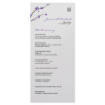 Purple Cherry Blossom Wedding Program Custom Rack Cards