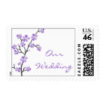 Purple Cherry Blossom Wedding Stamps