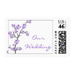 Purple Cherry Blossom Wedding Stamps