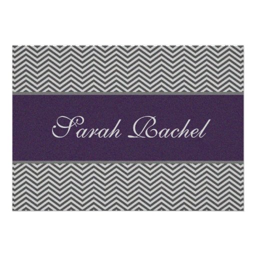 Purple Chevron Invitation