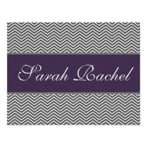 Purple Chevron Invitation - insert