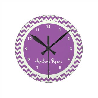 Purple Chevron Personalized Kid's Bedroom