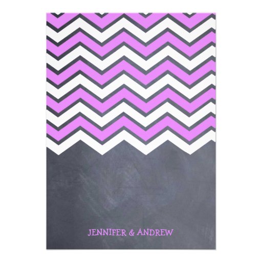 Purple Chevron Rehearsal Invitation