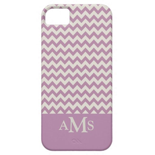 Purple Chevron Stripe 3  Monogram iPhone 5 Covers