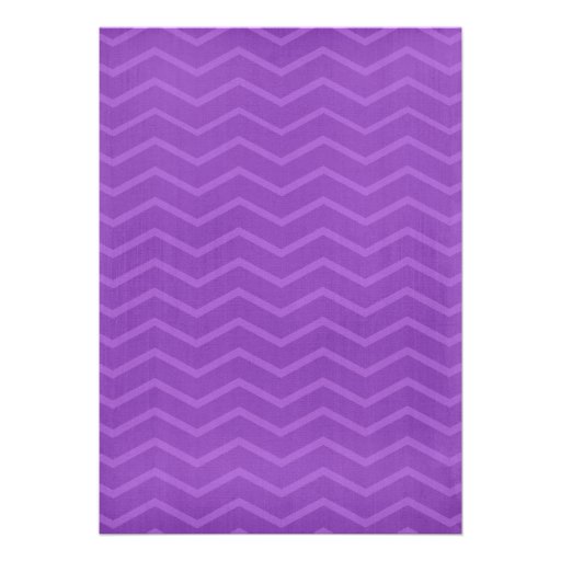 Purple Chevron Stripes Wedding Invitations