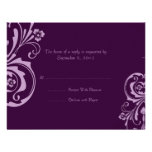 Purple Chic Floral Wedding RSVP Invites