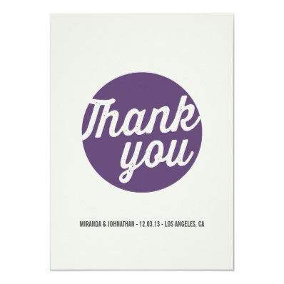 Purple Chic Photo Wedding Thank You Cards