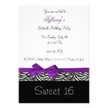 purple chic Sweet Sixteen party Invitation invitations